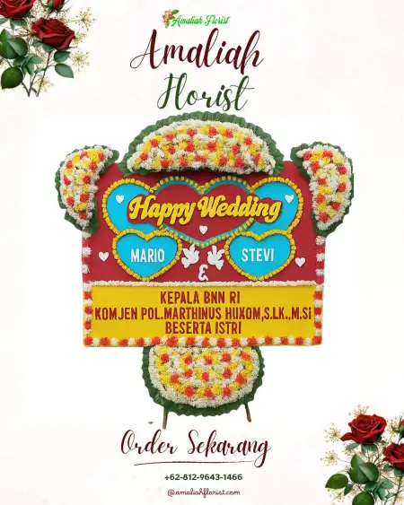 Papan Bunga Pernikahan Dorari Isa